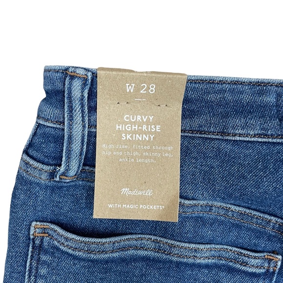 Madewell Curvy 10" High-Rise Skinny Jeans in Eardley Wash Size 28 - Picture 12 of 12